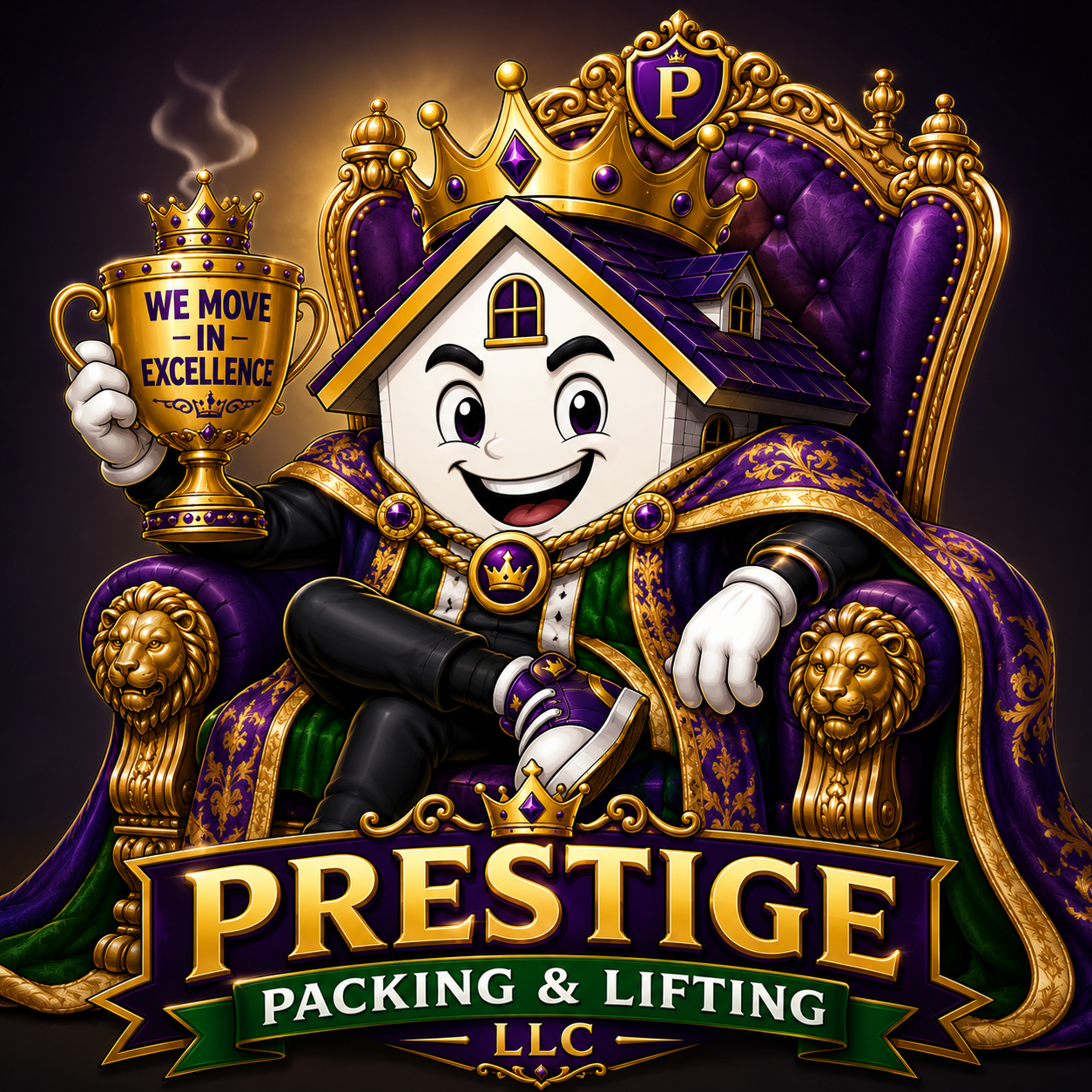 Prestige Packing & Lifting King mascot